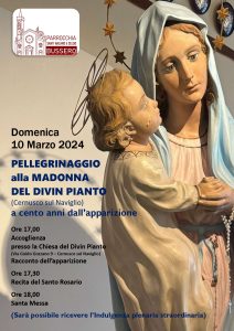 Locandina Pellegrinaggio alla Madonna del Divin Pianto_10 Marzo 2024